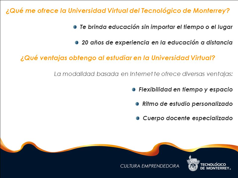 ¿Qué me ofrece la Universidad Virtual del Tecnológico de Monterrey