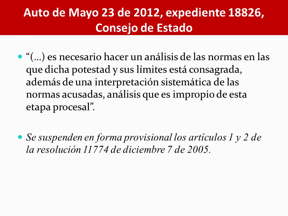 Auto de Mayo 23 de 2012, expediente 18826, Consejo de Estado