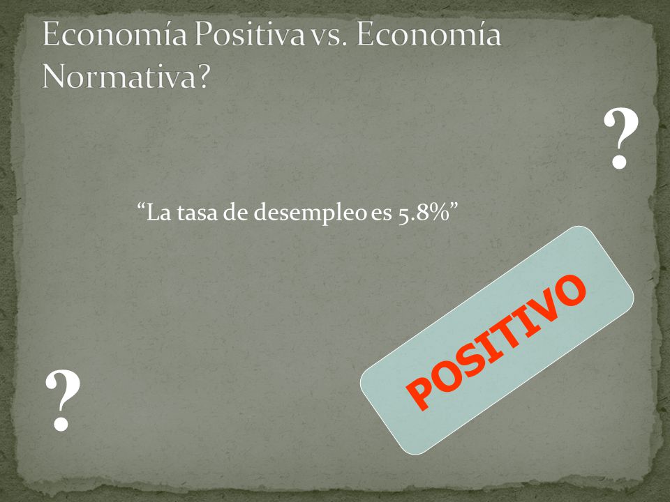 Economía Positiva vs. Economía Normativa