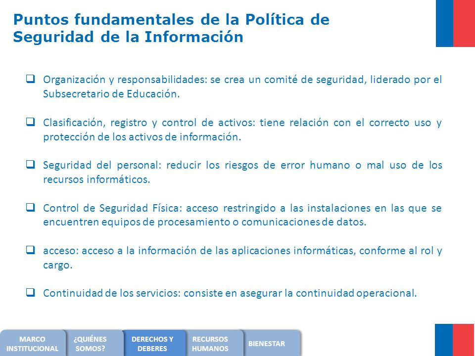 Puntos fundamentales de la Política de Seguridad de la Información