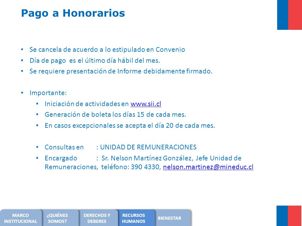 Pago a Honorarios Se cancela de acuerdo a lo estipulado en Convenio