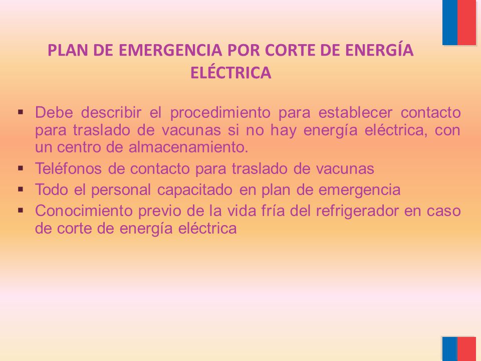 PLAN DE EMERGENCIA POR CORTE DE ENERGÍA ELÉCTRICA