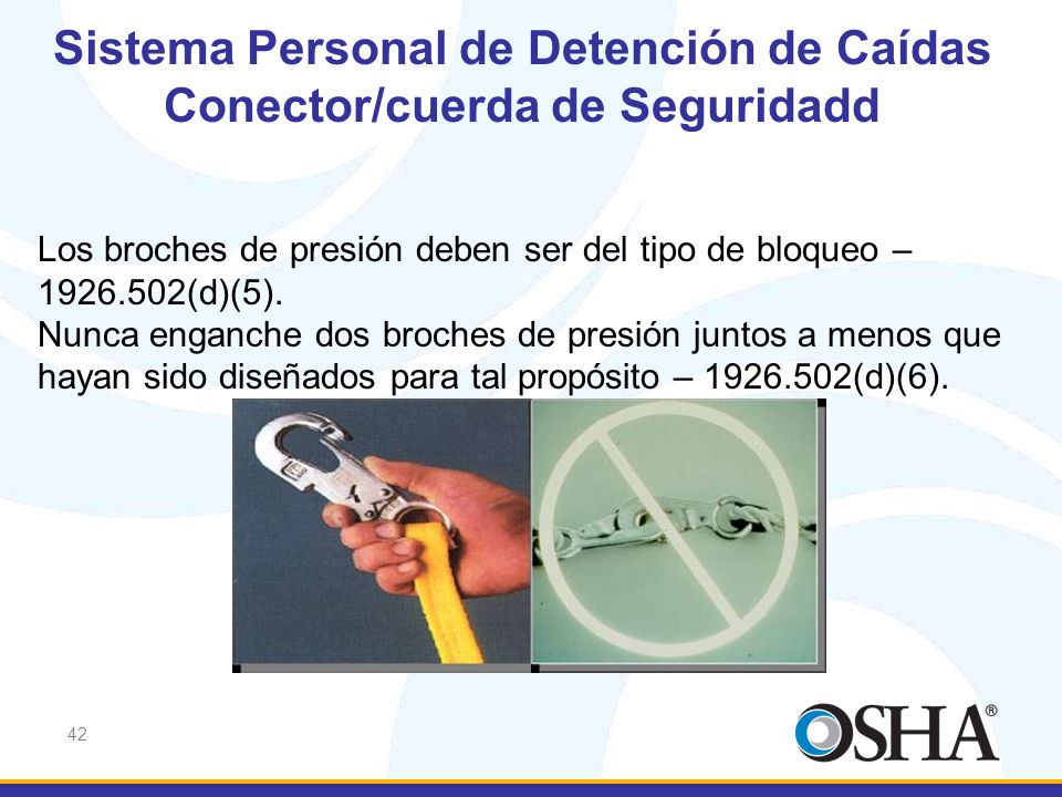 Sistema Personal de Detención de Caídas Conector/cuerda de Seguridadd