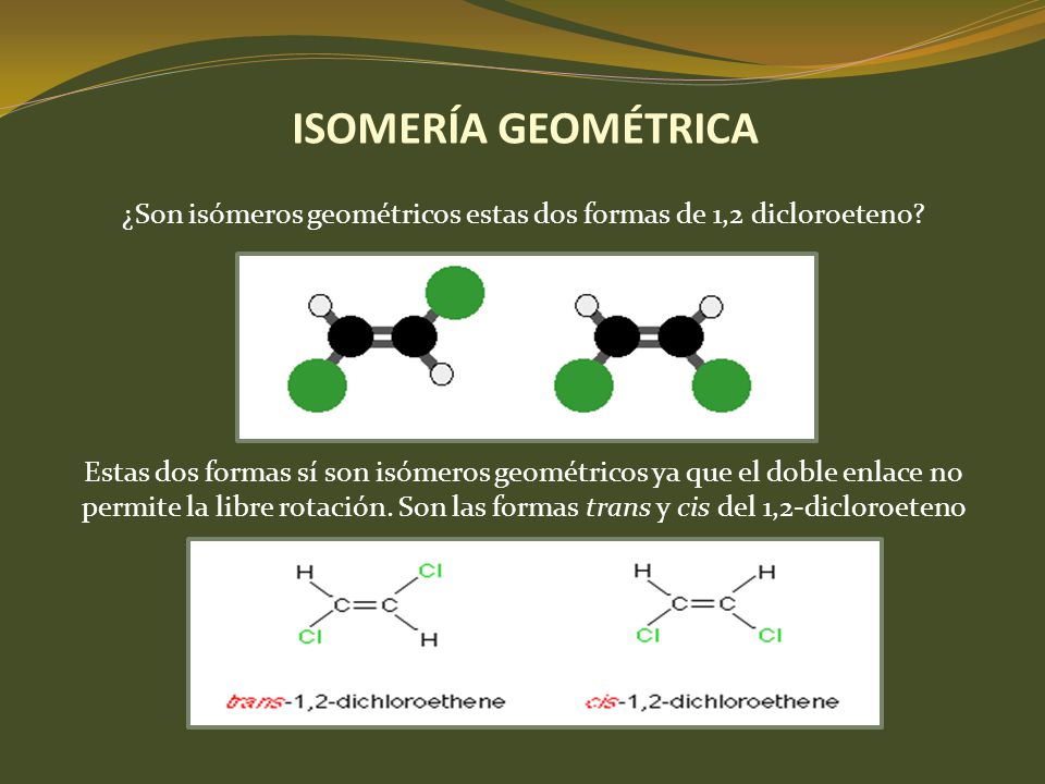¿Son isómeros geométricos estas dos formas de 1,2 dicloroeteno