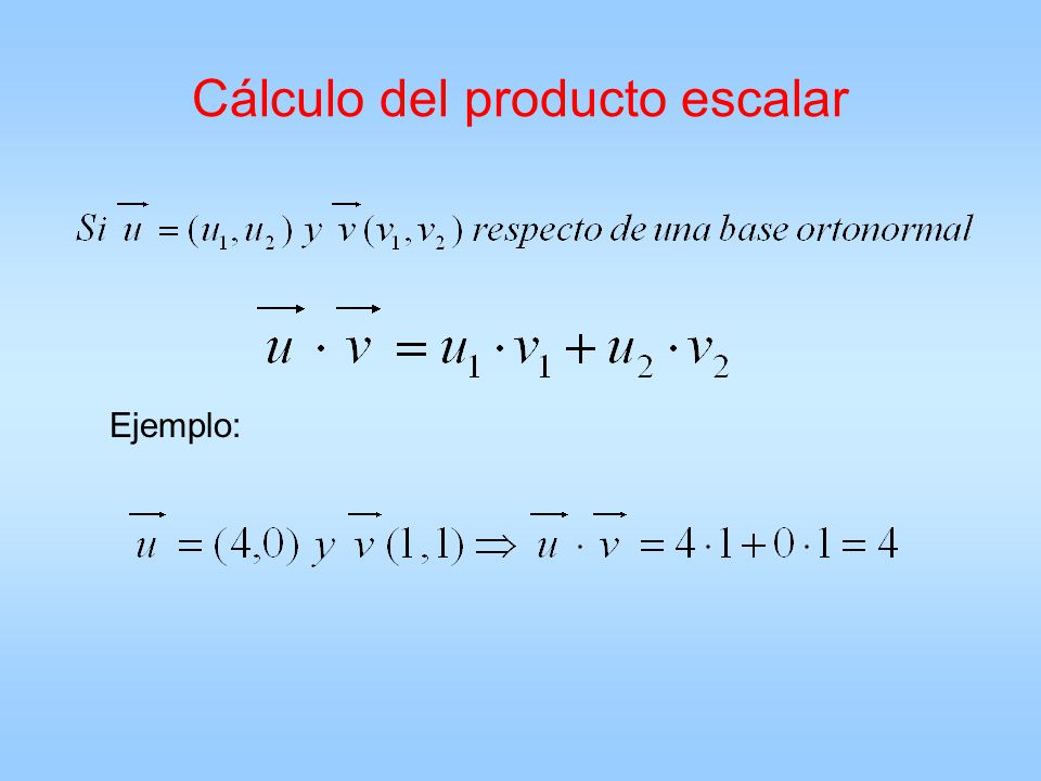 Cálculo del producto escalar