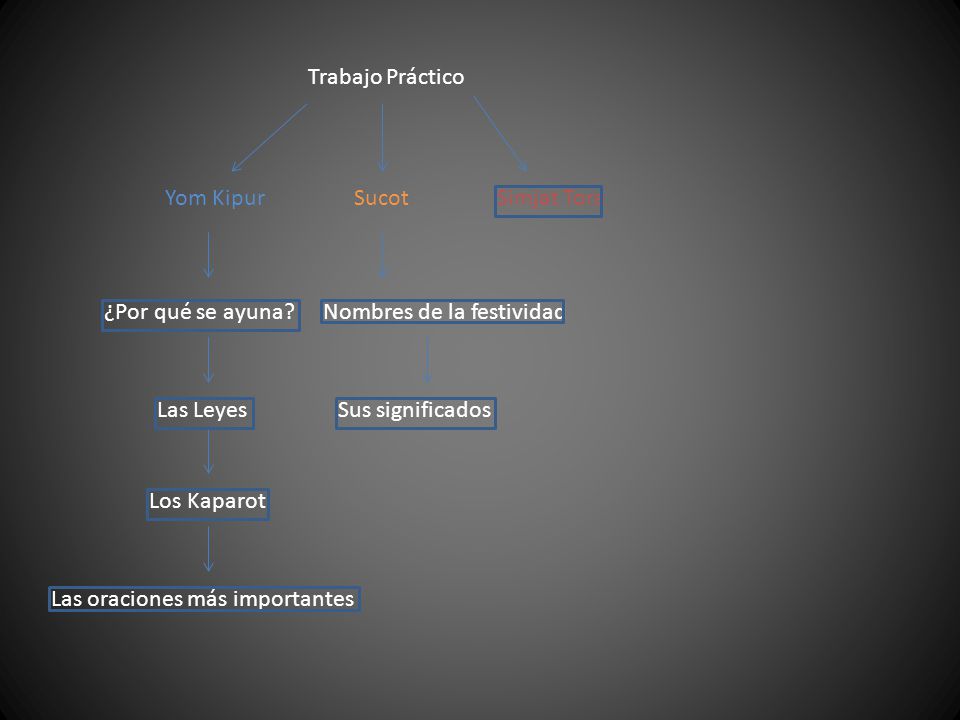 Trabajo Práctico Yom Kipur. Sucot. Simjat Tora. ¿Por qué se ayuna Nombres de la festividad. Las Leyes.