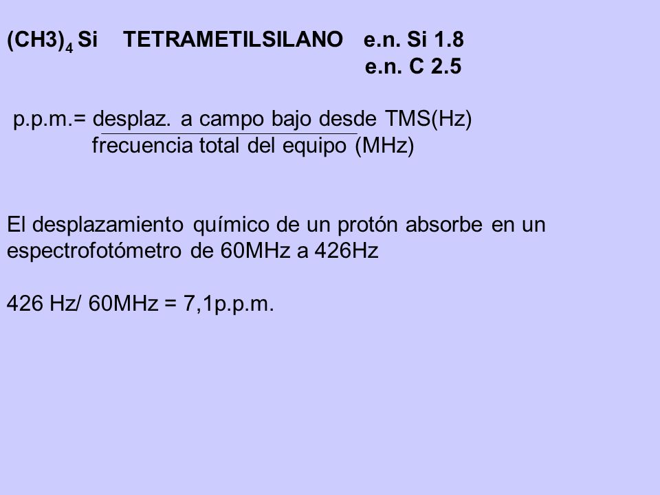 (CH3)4 Si TETRAMETILSILANO e.n. Si 1.8