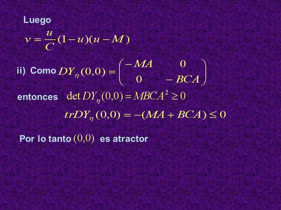 Luego ii) Como entonces Por lo tanto es atractor