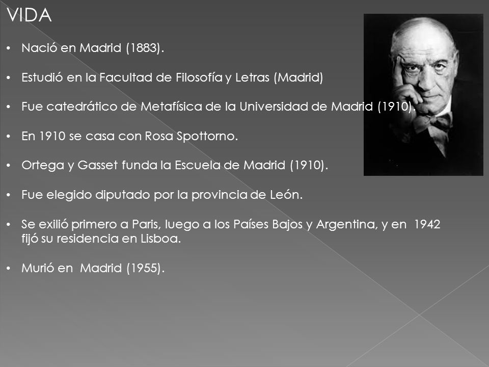 VIDA Nació en Madrid (1883). Estudió en la Facultad de Filosofía y Letras (Madrid)