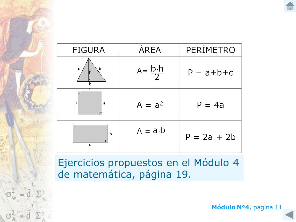 Ejercicios propuestos en el Módulo 4 de matemática, página 19.