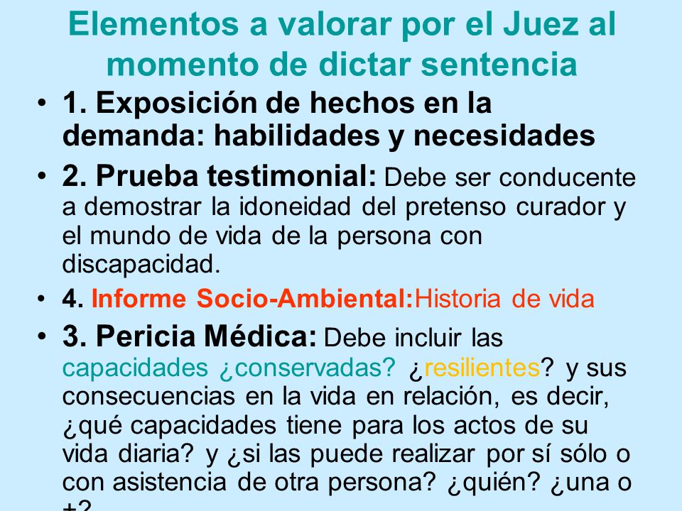 Elementos a valorar por el Juez al momento de dictar sentencia