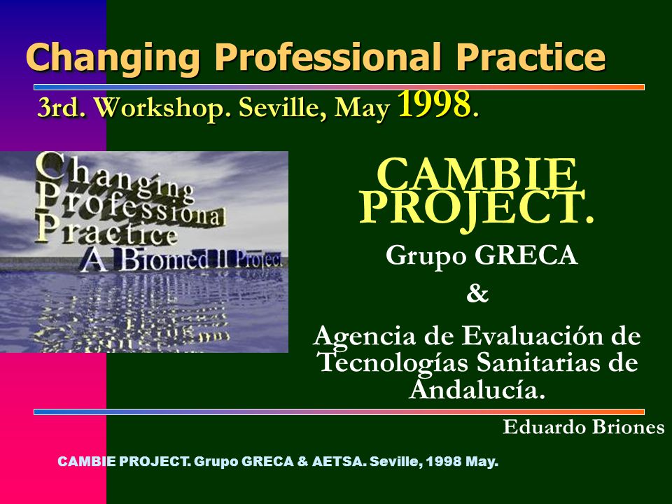 Changing Professional Practice 3rd. Workshop. Seville, May 1998.