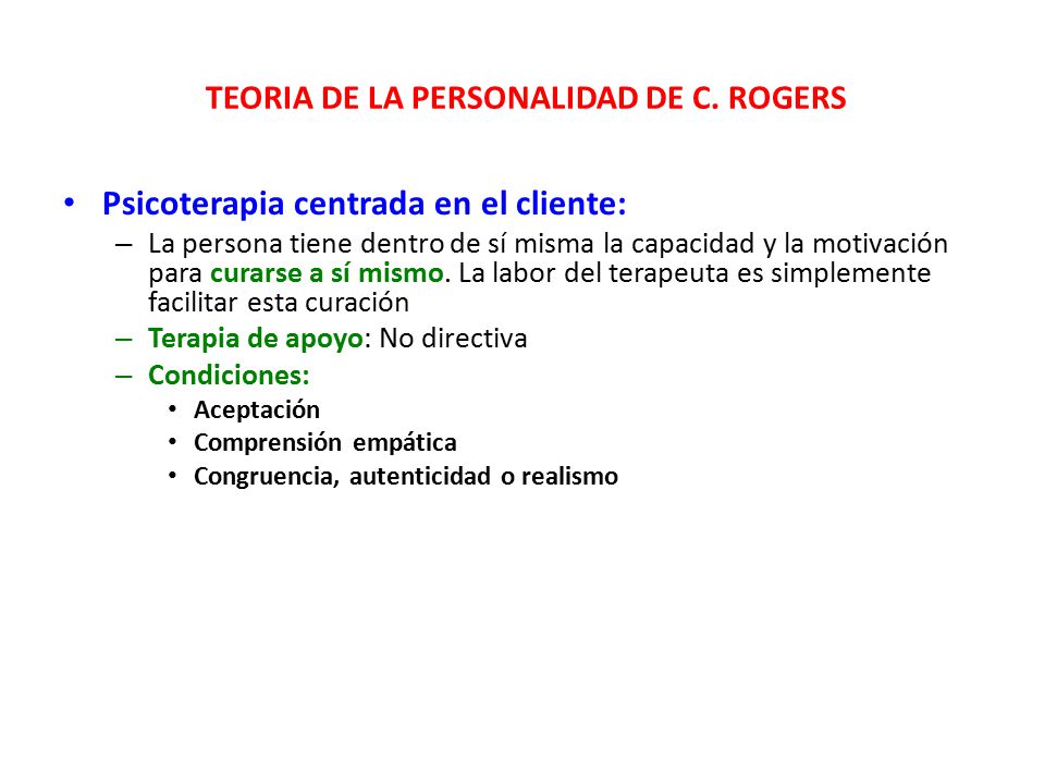 TEORIA DE LA PERSONALIDAD DE C. ROGERS