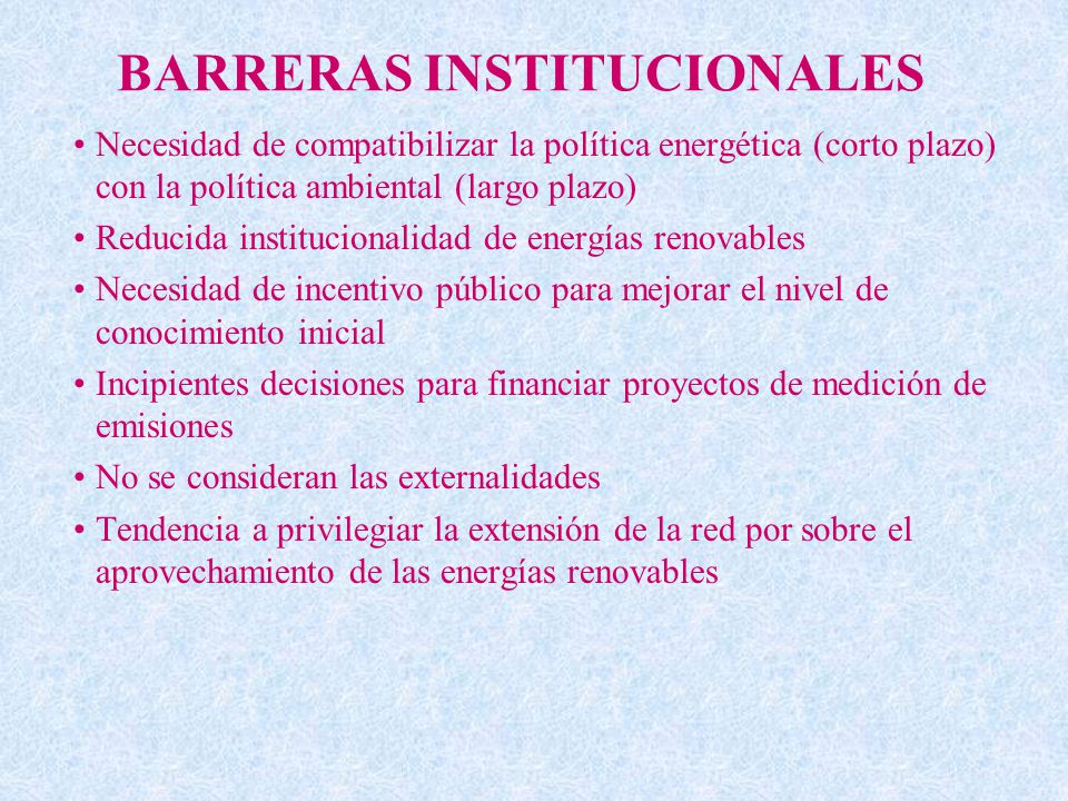 BARRERAS INSTITUCIONALES