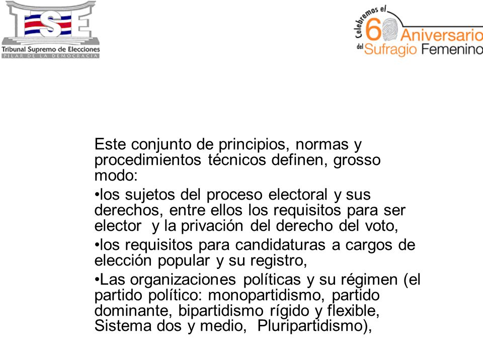 Este conjunto de principios, normas y procedimientos técnicos definen, grosso modo: