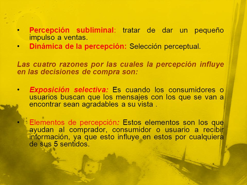Percepción subliminal: tratar de dar un pequeño impulso a ventas.