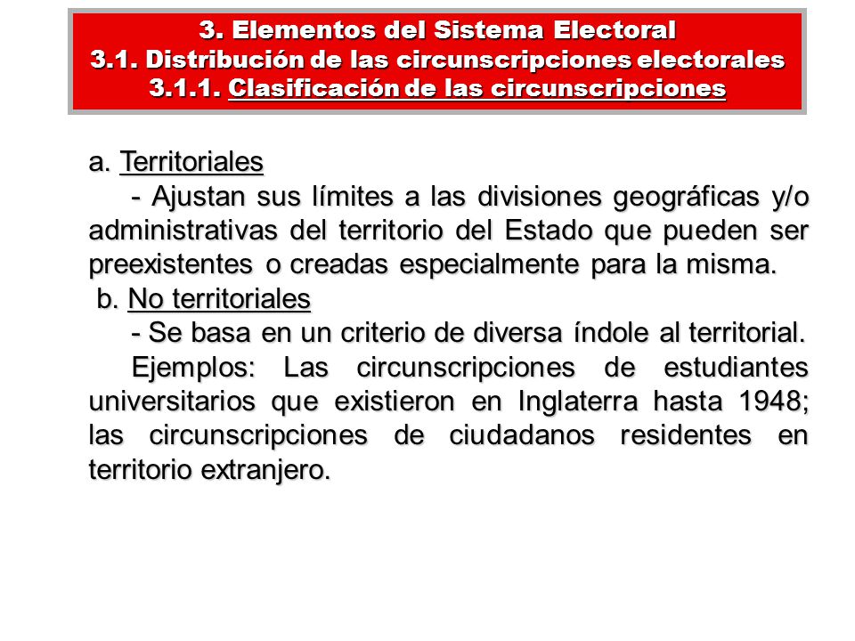 - Se basa en un criterio de diversa índole al territorial.