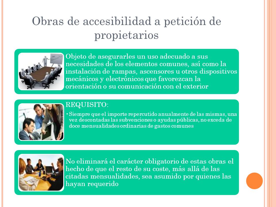 Obras de accesibilidad a petición de propietarios