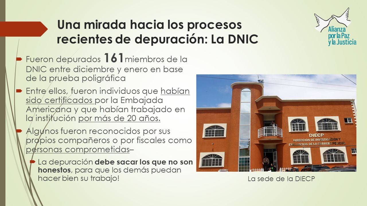 Una mirada hacia los procesos recientes de depuración: La DNIC