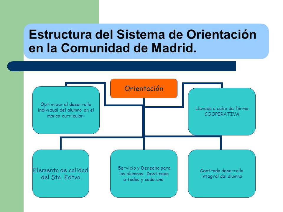 Estructura del Sistema de Orientación en la Comunidad de Madrid.