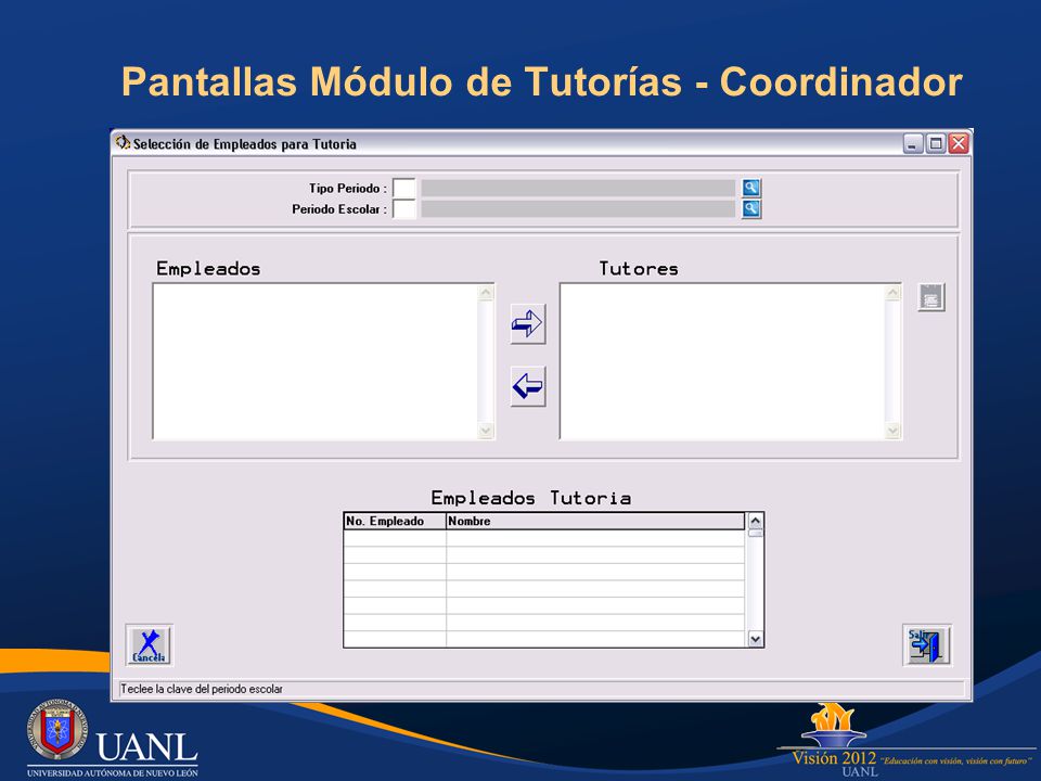 Pantallas Módulo de Tutorías - Coordinador