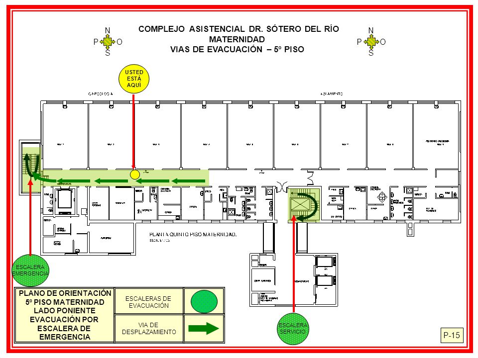 COMPLEJO ASISTENCIAL DR. SÓTERO DEL RÍO VIAS DE EVACUACIÓN – 5º PISO
