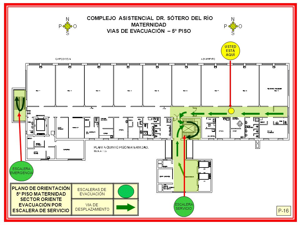 COMPLEJO ASISTENCIAL DR. SÓTERO DEL RÍO VIAS DE EVACUACIÓN – 5º PISO