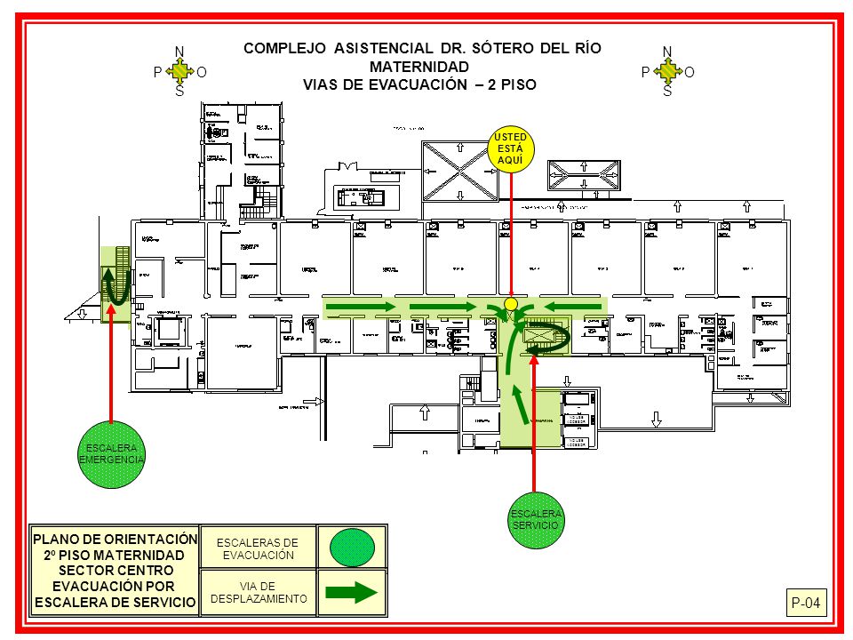 COMPLEJO ASISTENCIAL DR. SÓTERO DEL RÍO VIAS DE EVACUACIÓN – 2 PISO