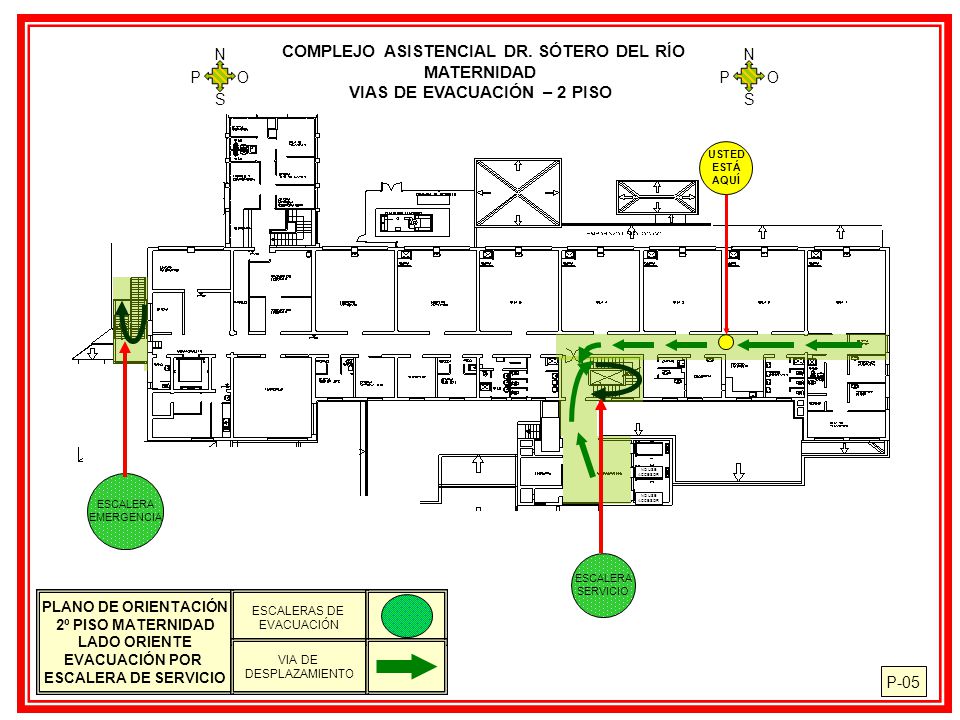 COMPLEJO ASISTENCIAL DR. SÓTERO DEL RÍO VIAS DE EVACUACIÓN – 2 PISO