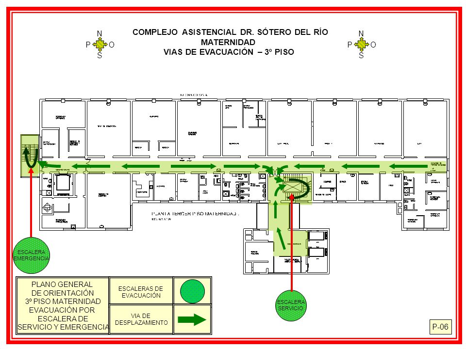 COMPLEJO ASISTENCIAL DR. SÓTERO DEL RÍO VIAS DE EVACUACIÓN – 3º PISO