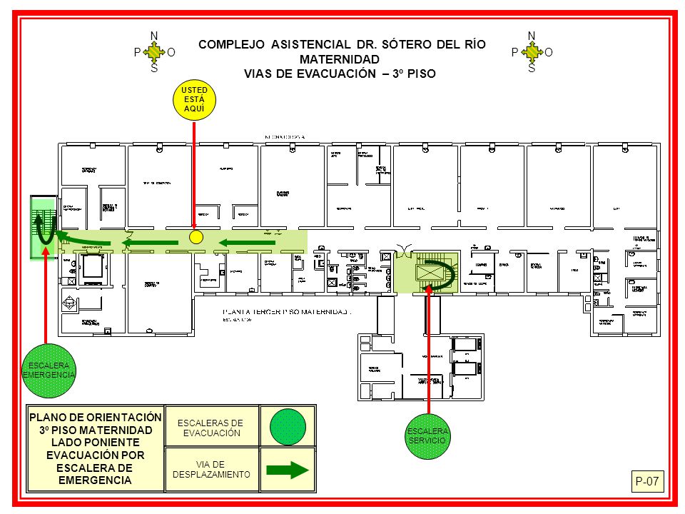 COMPLEJO ASISTENCIAL DR. SÓTERO DEL RÍO VIAS DE EVACUACIÓN – 3º PISO