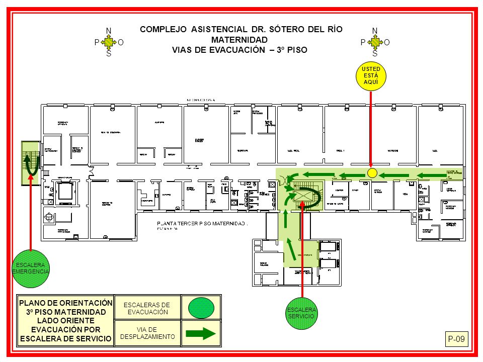 COMPLEJO ASISTENCIAL DR. SÓTERO DEL RÍO VIAS DE EVACUACIÓN – 3º PISO