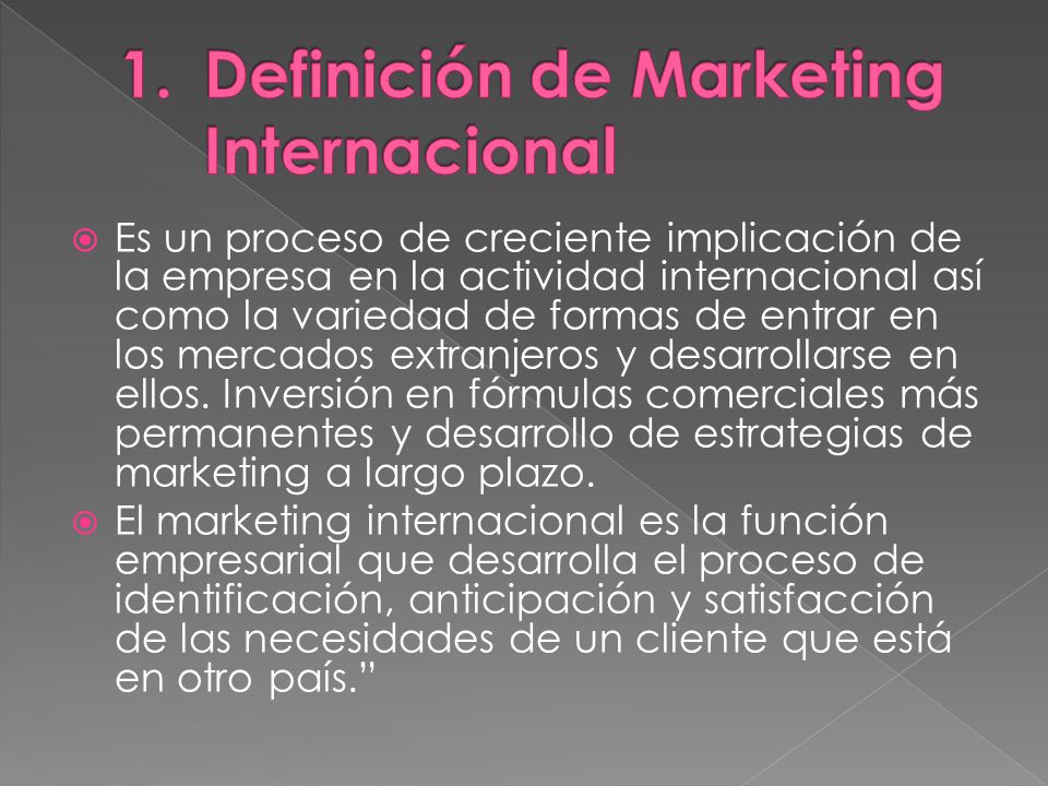 Definición de Marketing Internacional