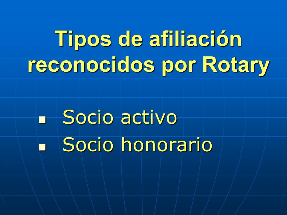 Tipos de afiliación reconocidos por Rotary