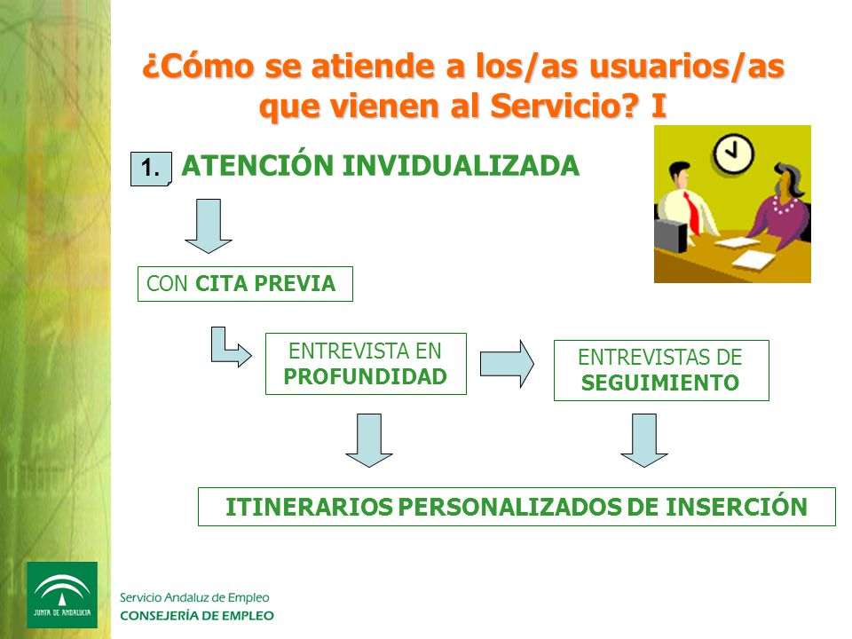 ¿Cómo se atiende a los/as usuarios/as que vienen al Servicio I