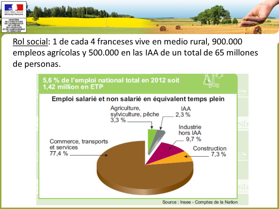 Rol social: 1 de cada 4 franceses vive en medio rural, 900