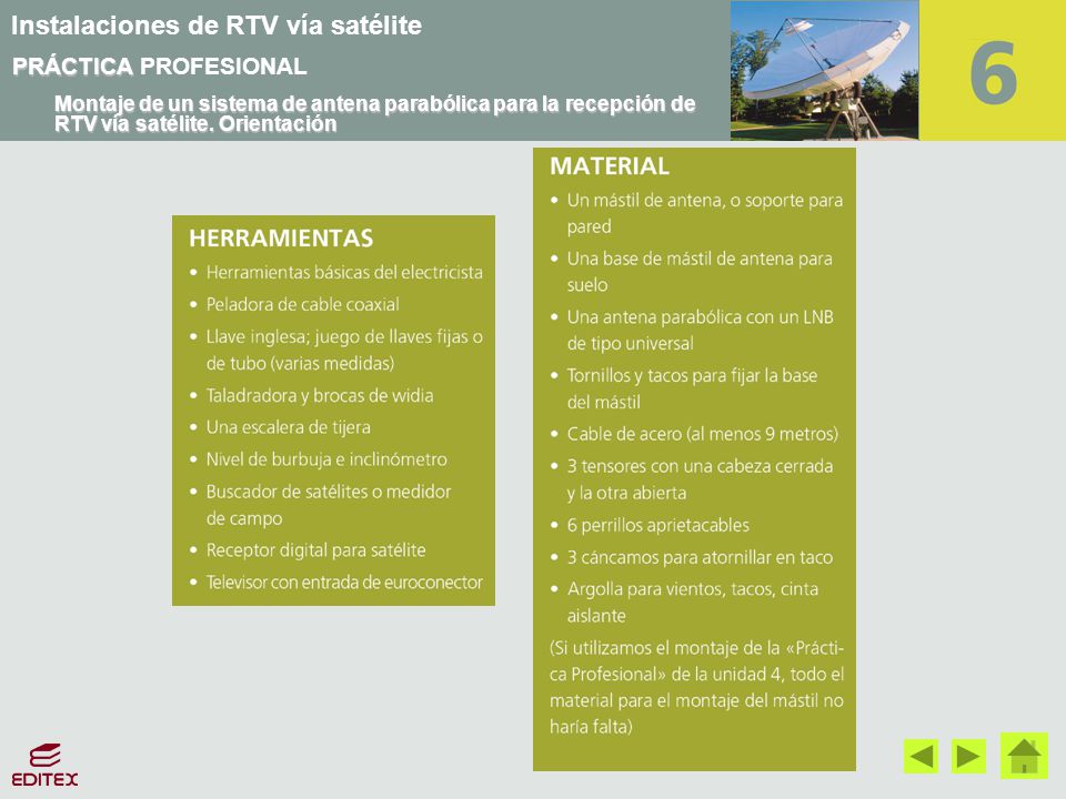 PRÁCTICA PROFESIONAL Montaje de un sistema de antena parabólica para la recepción de RTV vía satélite.