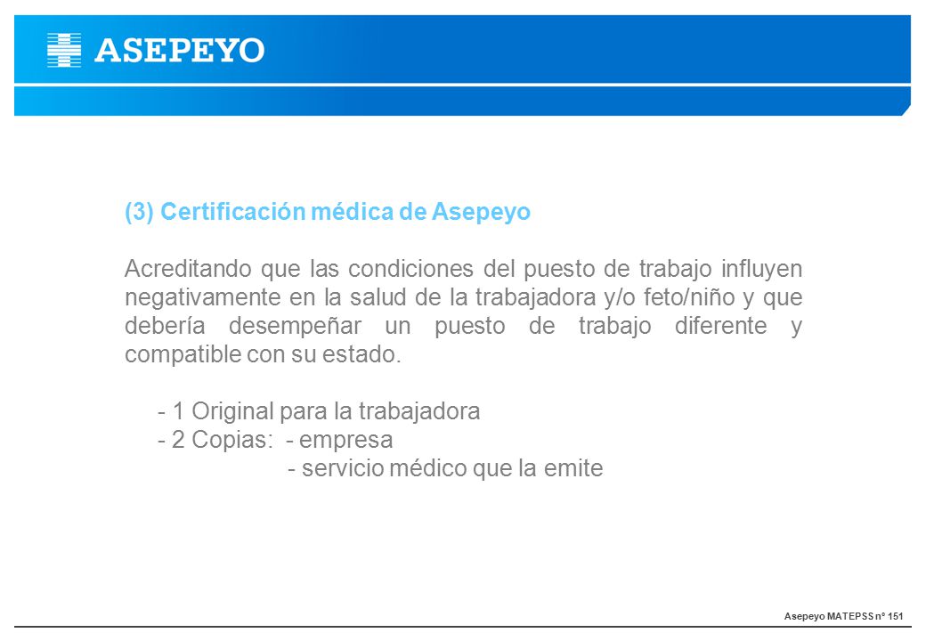 (3) Certificación médica de Asepeyo