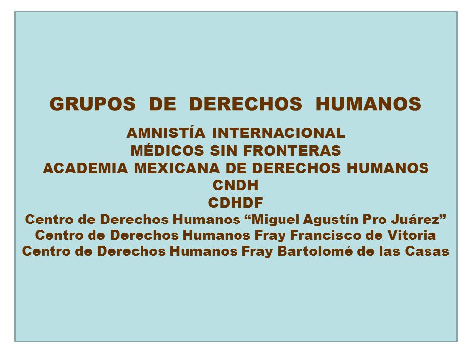 GRUPOS DE DERECHOS HUMANOS