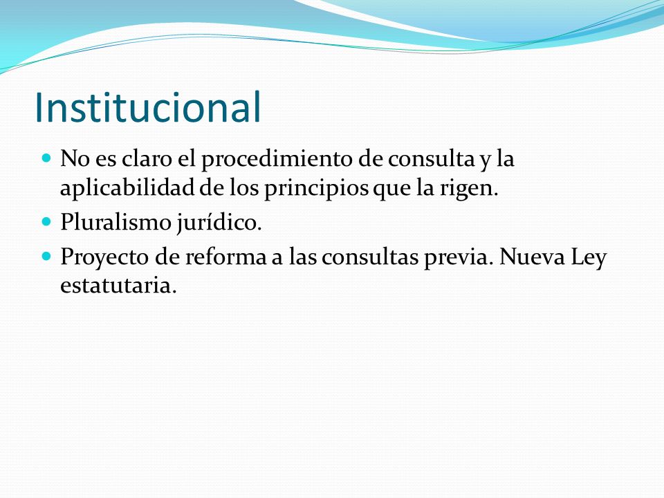Institucional No es claro el procedimiento de consulta y la aplicabilidad de los principios que la rigen.
