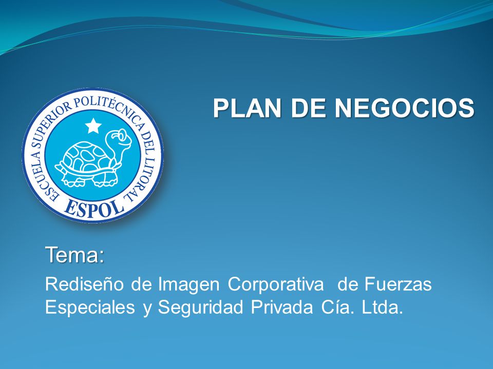 PLAN DE NEGOCIOS Tema: Rediseño de Imagen Corporativa de Fuerzas Especiales y Seguridad Privada Cía.