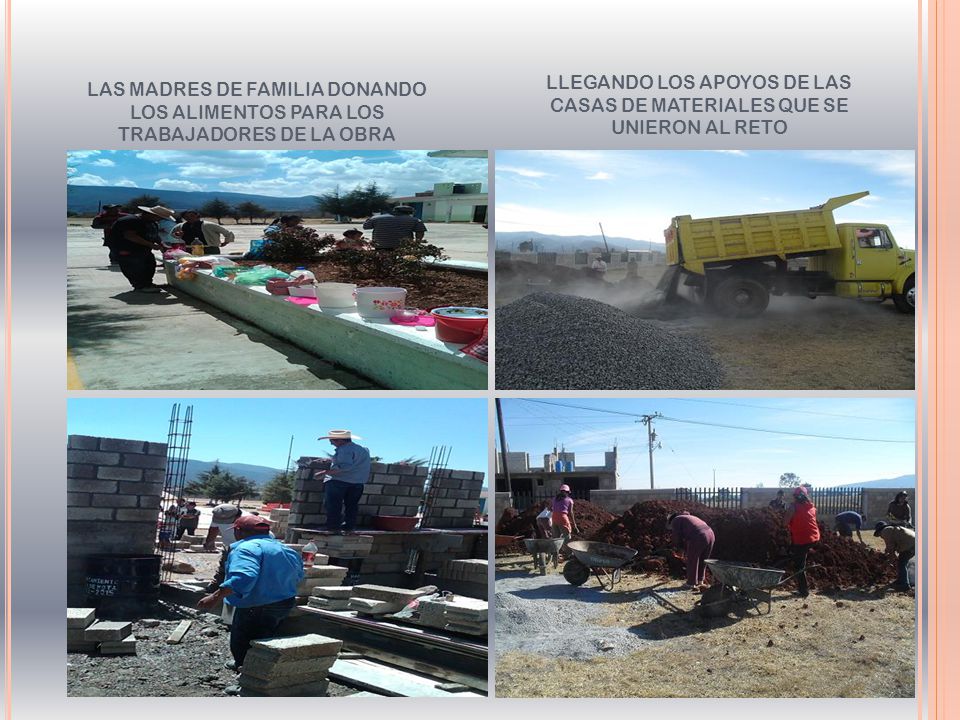LLEGANDO LOS APOYOS DE LAS CASAS DE MATERIALES QUE SE UNIERON AL RETO