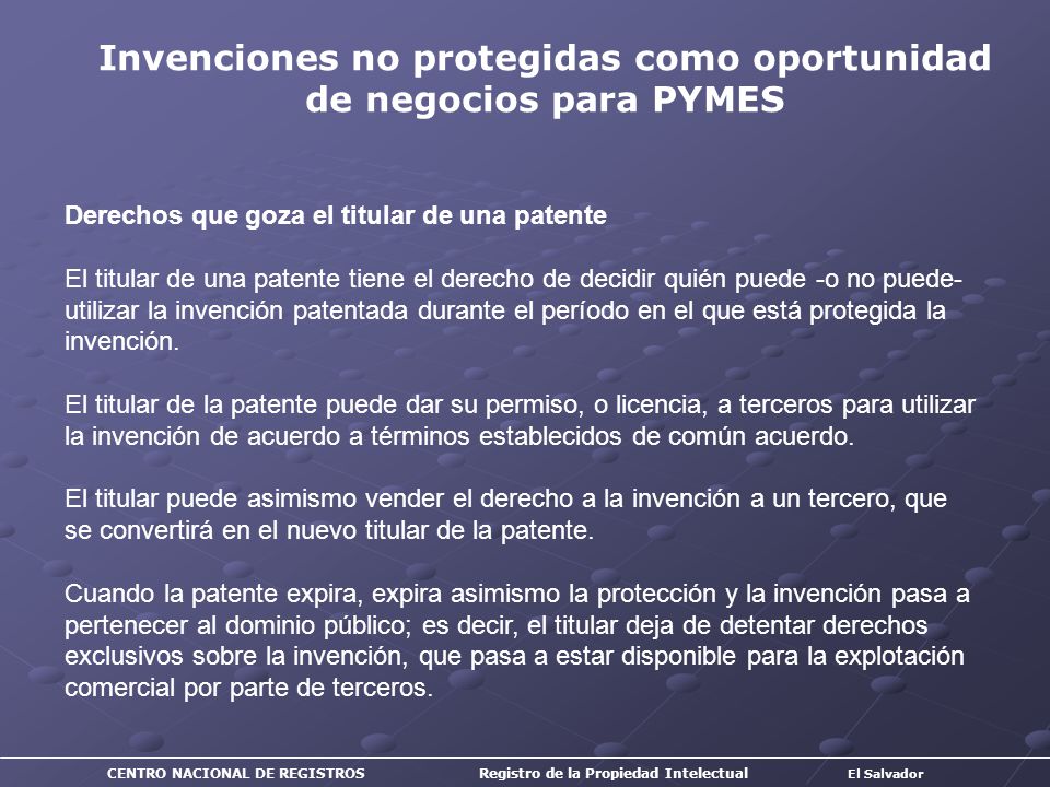 Invenciones no protegidas como oportunidad de negocios para PYMES