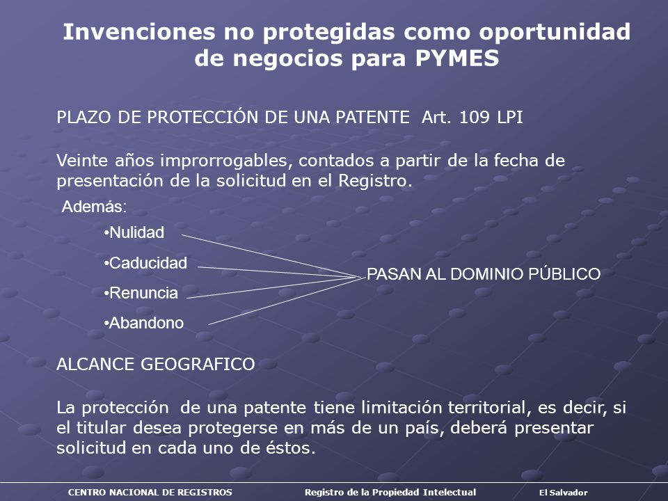Invenciones no protegidas como oportunidad de negocios para PYMES
