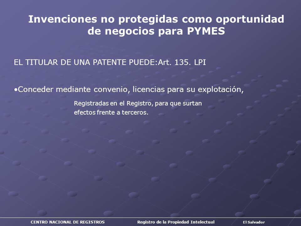 Invenciones no protegidas como oportunidad de negocios para PYMES