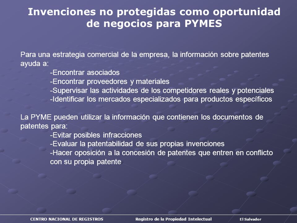 Invenciones no protegidas como oportunidad de negocios para PYMES