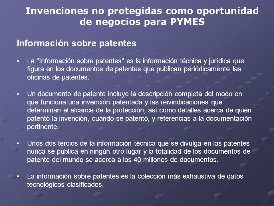 Invenciones no protegidas como oportunidad de negocios para PYMES