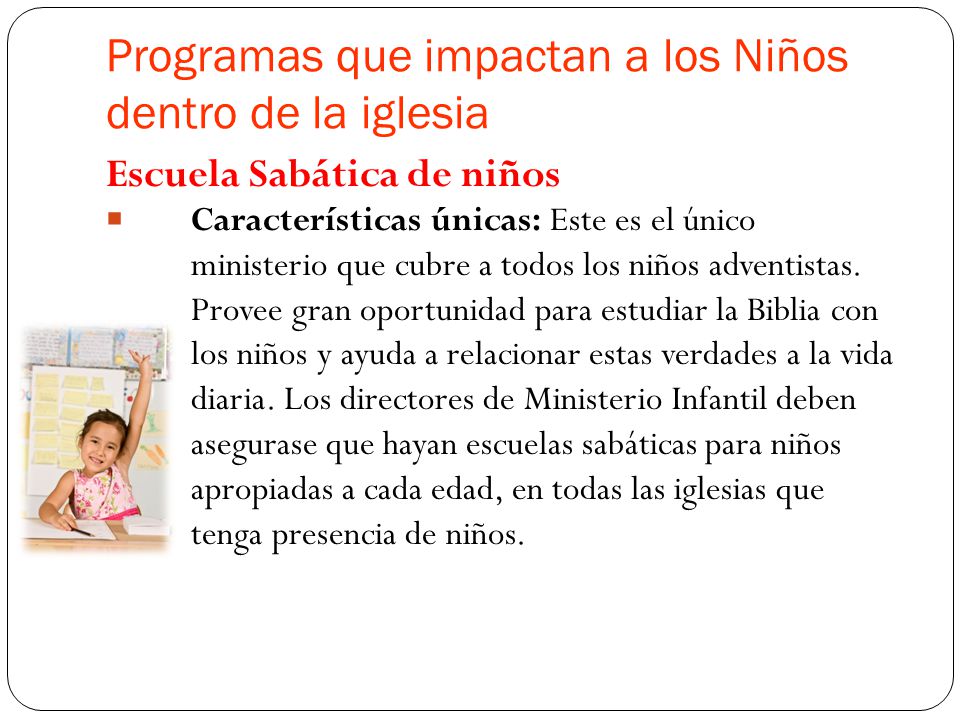 Programas que impactan a los Niños dentro de la iglesia