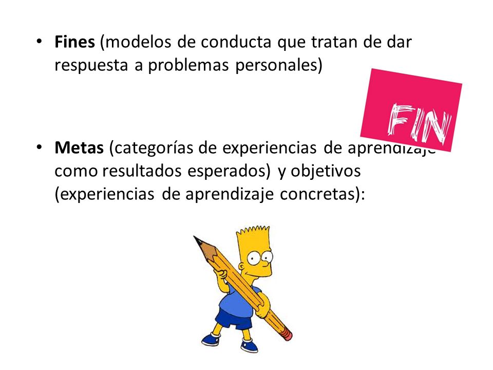 Fines (modelos de conducta que tratan de dar respuesta a problemas personales)