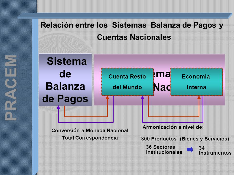 PRACEM Sistema de Balanza de Pagos Sistema de Cuentas Nacionales